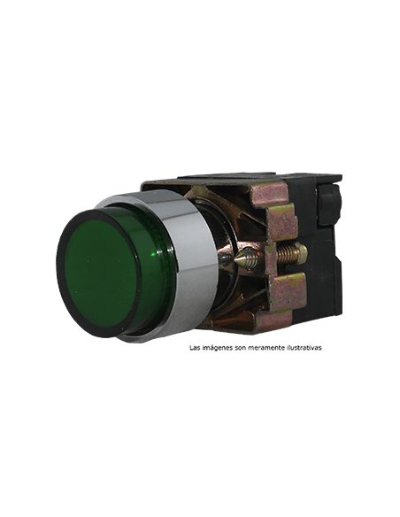 Boton 22 mm iluminado metal