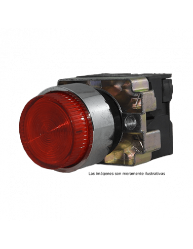 Boton 22 mm iluminado metal