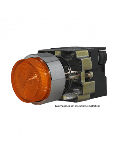 Boton 22 mm iluminado metal