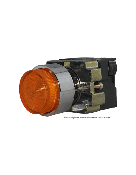 Boton 22 mm iluminado metal