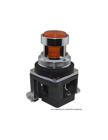 Boton 30mm iluminado metal