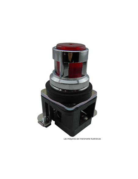 Boton 30mm iluminado metal
