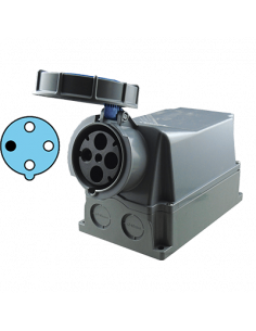 Receptaculo caja a 15°,125 Amps.