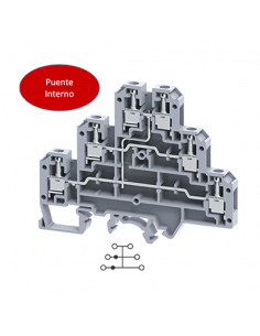 Clema terminal triple nivel