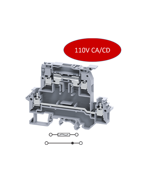 Clema doble nivel portafusible