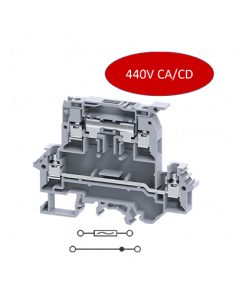 Clema doble nivel portafusible