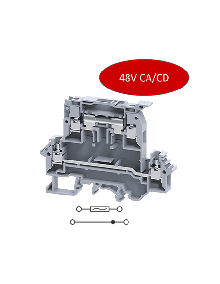Clema doble nivel portafusible
