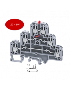 Clema terminal triple nivel