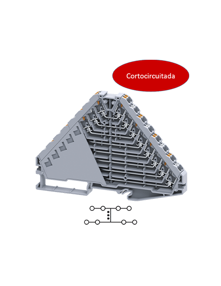 Clema 8A, 250V, Cortocircuitada