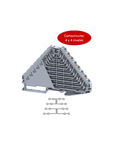 Clema 8A, Cortocircuito: 4 y 4 niveles