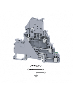 Clema 10-32A, 500V, 2 Niveles + Tierra