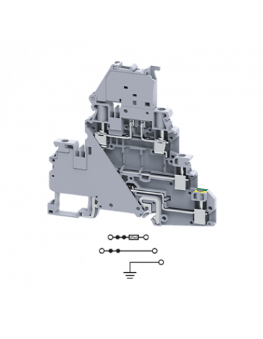 Clema 10-32A, 500V, 2 Niveles + Tierra