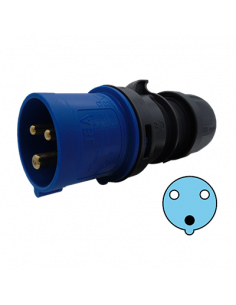Clavija 16A, 2P+T, 6h, 220-250V