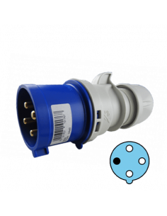 Clavija 32A, 3P+T, 9h, 220-250V