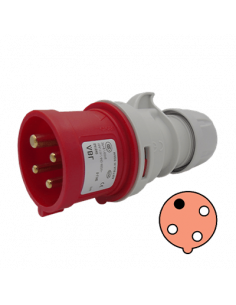 Clavija 32A, 3P+T, 11h, 440-460V