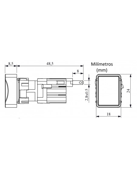 Boton 16mm iluminado plástico