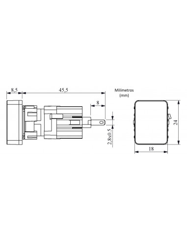 Lámpara piloto 16mm plástico