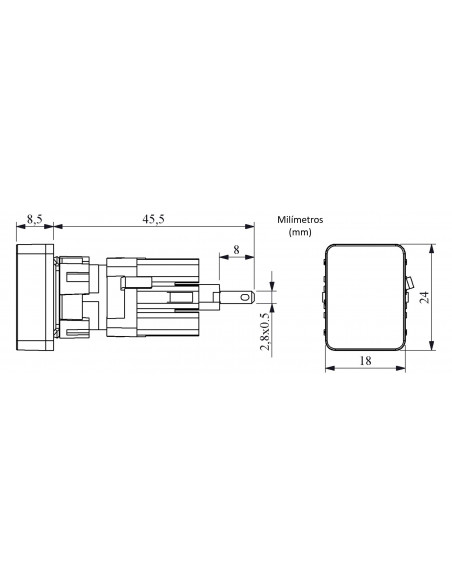Lámpara piloto 16mm plástico