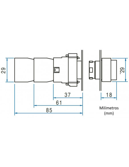 Boton 22 mm iluminado metal