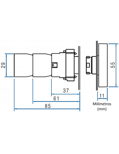 Doble tecla iluminado 22mm