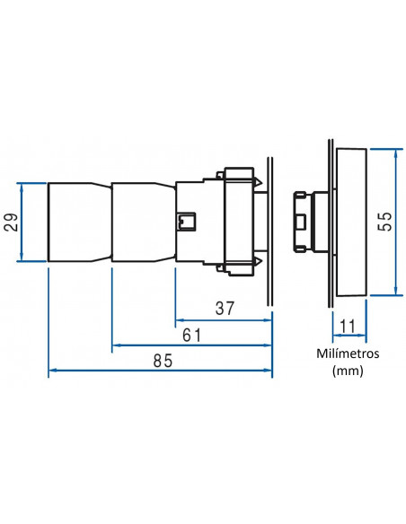 Doble tecla iluminado 22mm