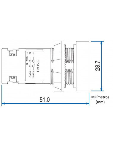 Boton 22mm no iluminado plástico