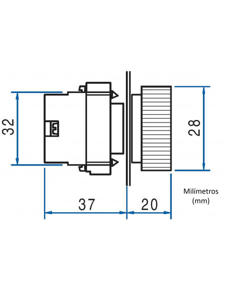 Lámpara piloto 22mm metal