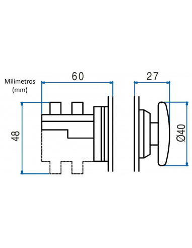 Hongo 30 mm metal no iluminado