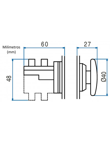 Hongo 30 mm metal no iluminado