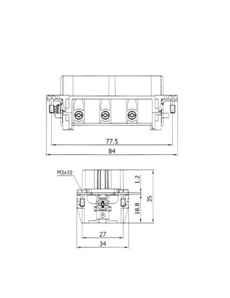 Inserto hembra 4P+T (+2P)