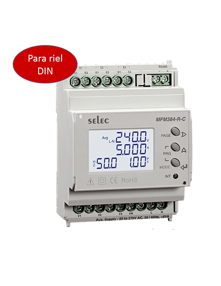 Medidor Multifunción para Riel DIN