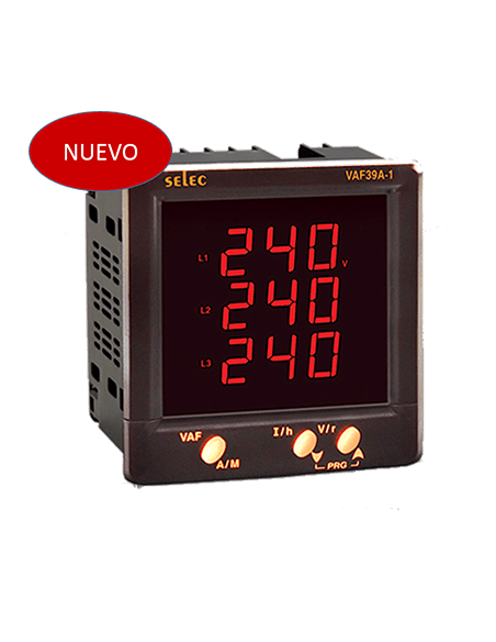 Medidor VAF, 3F, LED