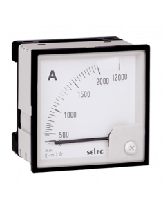 Amperímetro analógico 96x96mm, escala suprimida