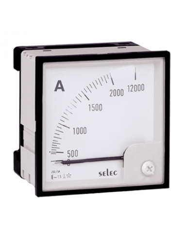 Amperímetro analógico 96x96mm, escala suprimida