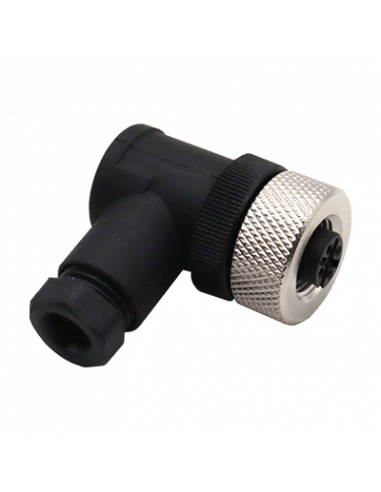 Conector codo M12, 4 Pines