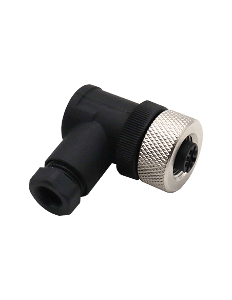 Conector codo M12, 4 Pines