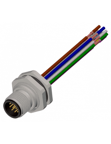 Conector M12, 12 Pines, Montaje Posterior