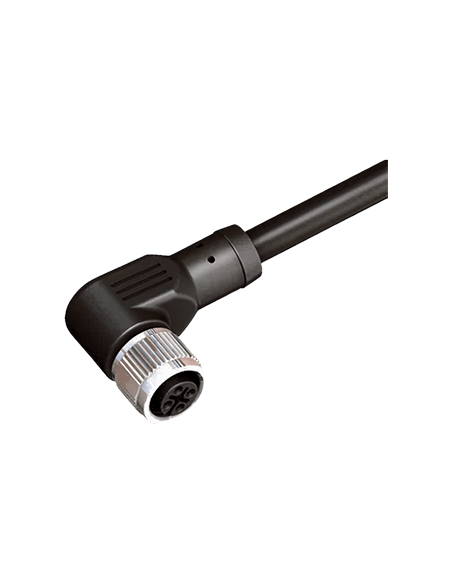 Cable con Conector Codo M12, 5 Polos, PUR