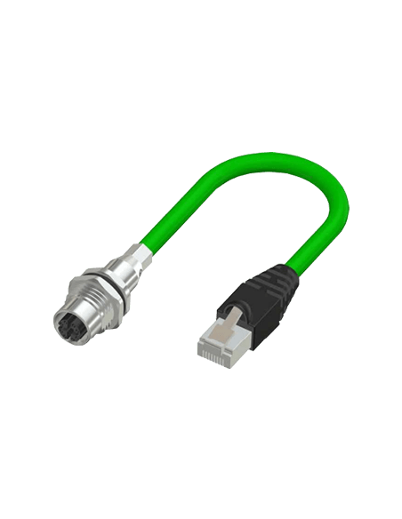 Cable con Conector Montaje en Panel y RJ45, 8 Polos, PVC