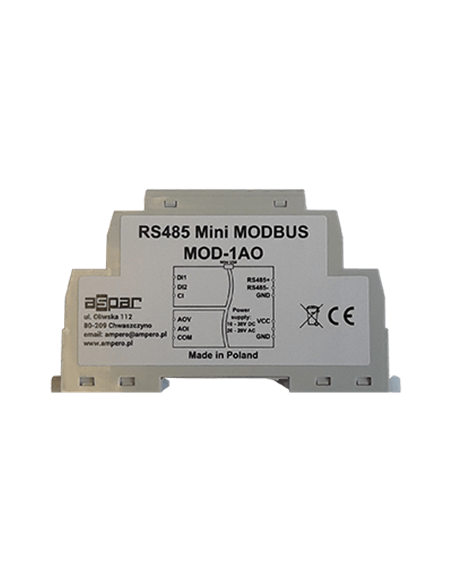 Modulo Convertidor Compacto de Modbus RS485 + 2 Entradas Digitales