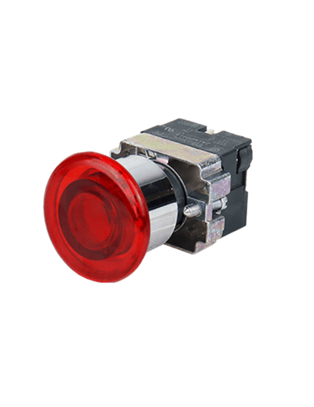 Operador Hongo momentaneo color verde, sin LED, 22mm