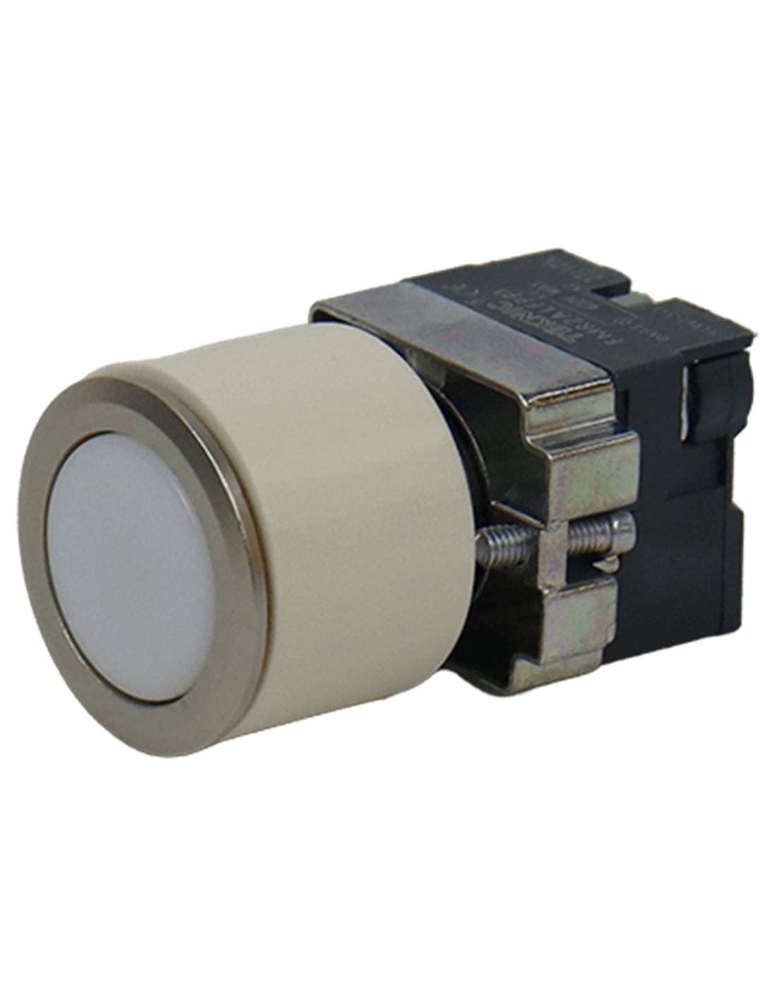 Boton Iluminado mantenido color Blanco, 30/22 mm, s/LED