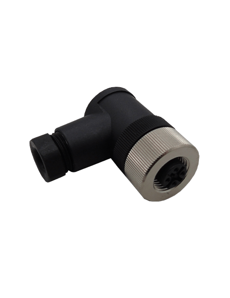 Conector Codo M12, 4 Pines